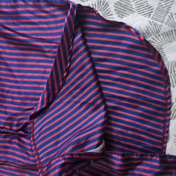 Vintage Secrecy silky striped oversized button front pajama shirt szL - Picture 11 of 14